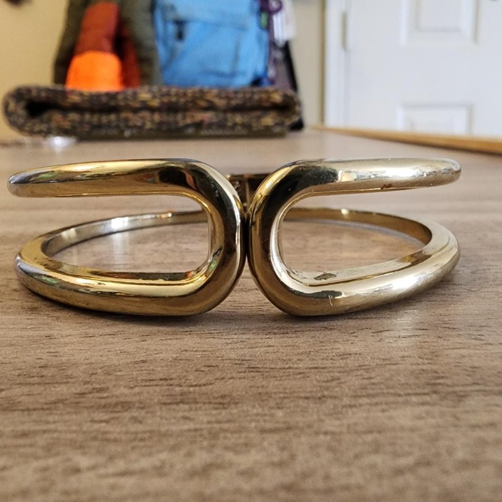 Unique gold plated metal bracelet
